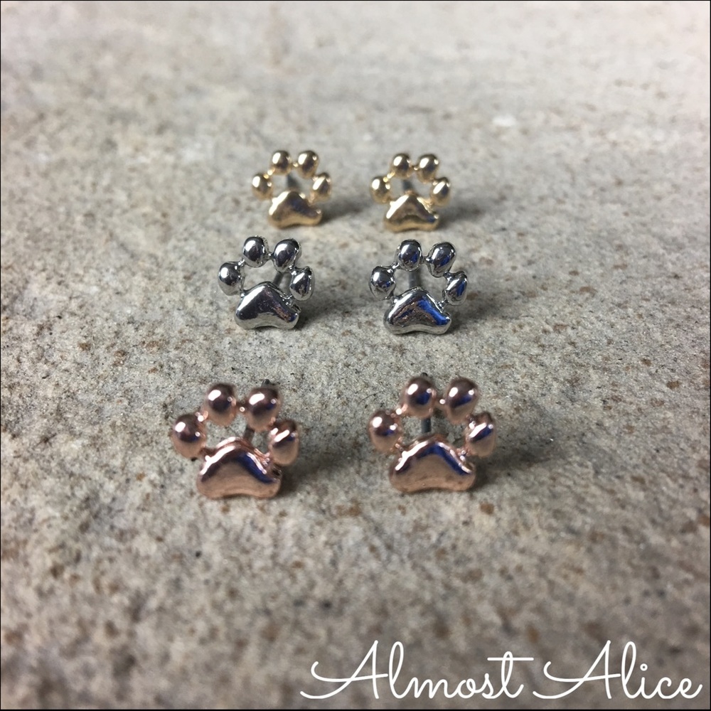 Paw Print Stud Earrings